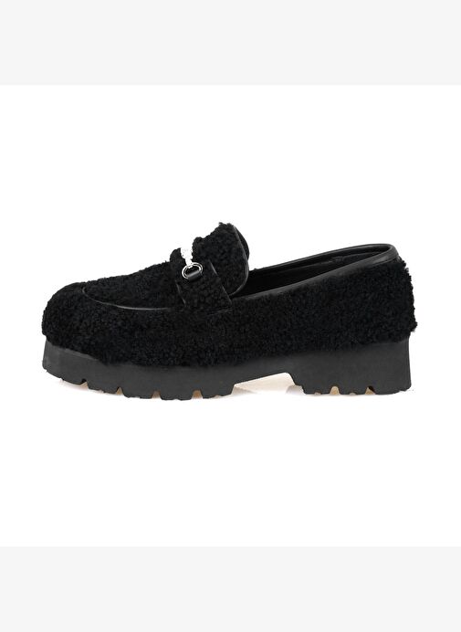 Kadın Siyah Kürk Detaylı Günlük Ayakkabı - Görsel 4