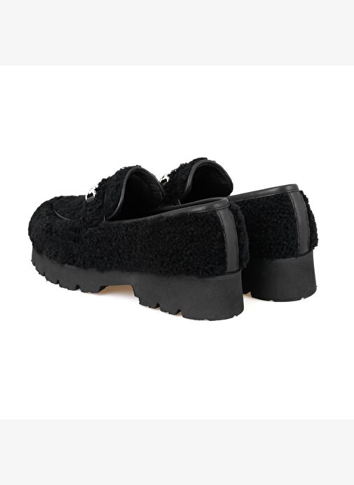 Kadın Siyah Kürk Detaylı Günlük Ayakkabı - Görsel 6