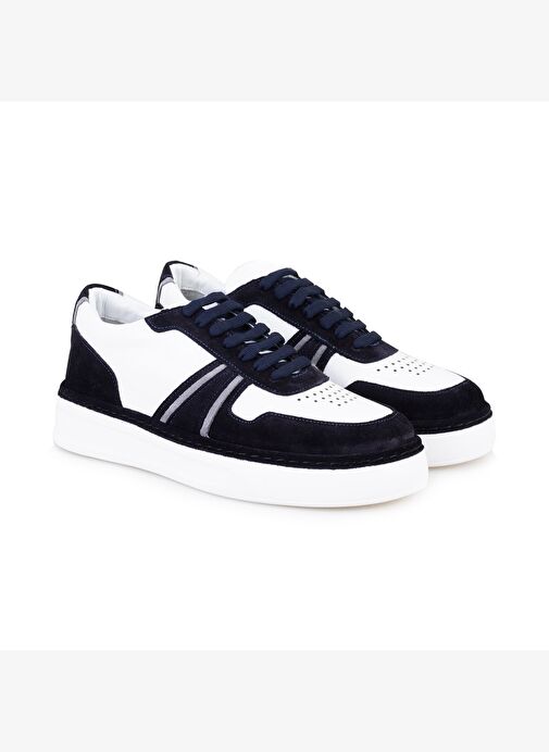 Kirk Lacivert Erkek Deri Spor Ayakkabı - Görsel 3