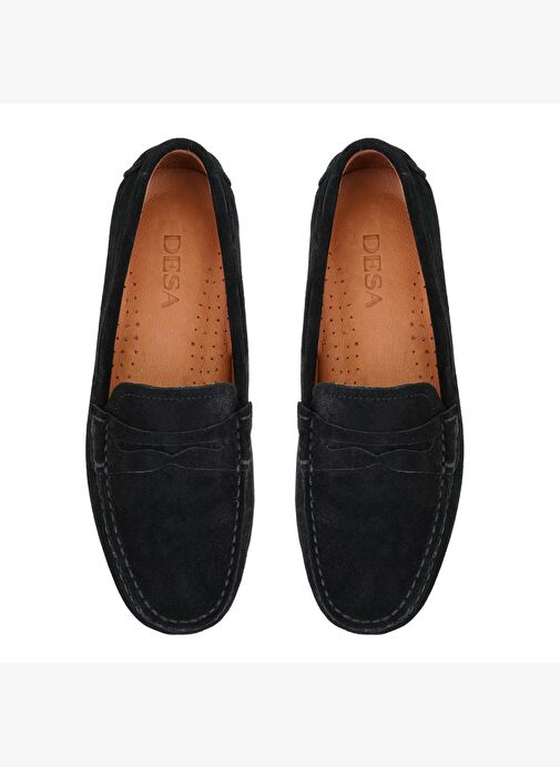 Siyah Kadın Süet Deri Loafer - Görsel 5
