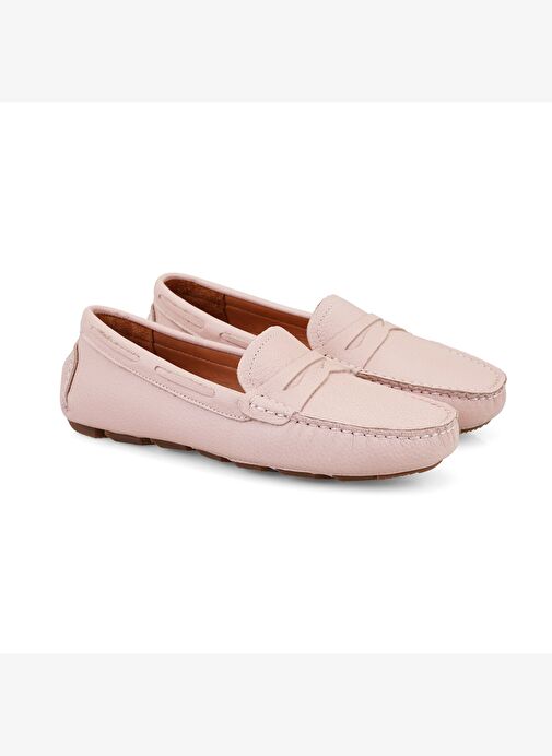 Kadın Pudra Deri Loafer - Görsel 3