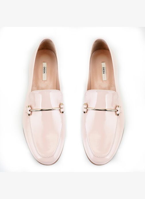 Kadın Pudra Rugan Deri Loafer - Görsel 5