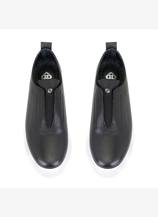 Kadın Siyah Deri Spor Ayakkabı - Görsel 5