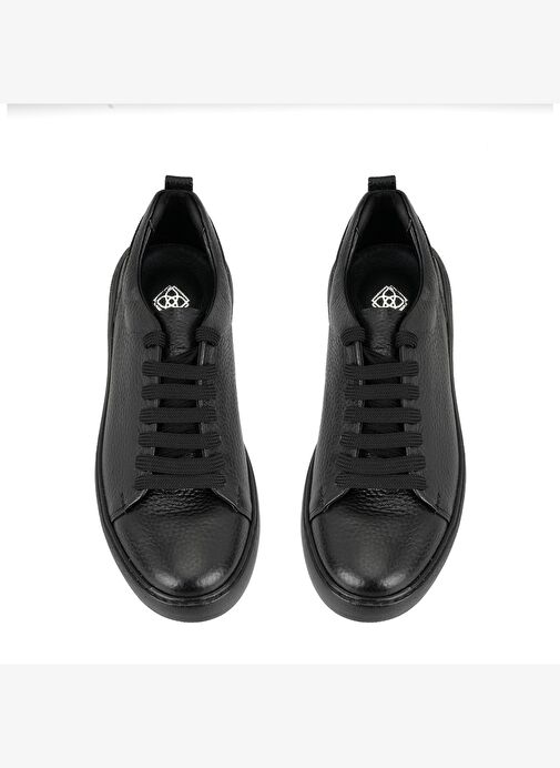 Kadın Siyah Deri Spor Ayakkabı - Görsel 5