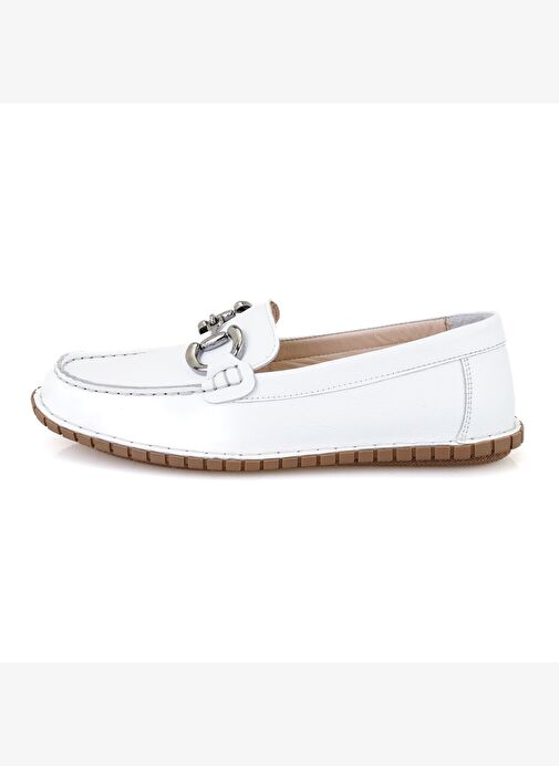 Kadın Beyaz DesaComfort Deri Loafer - Görsel 4