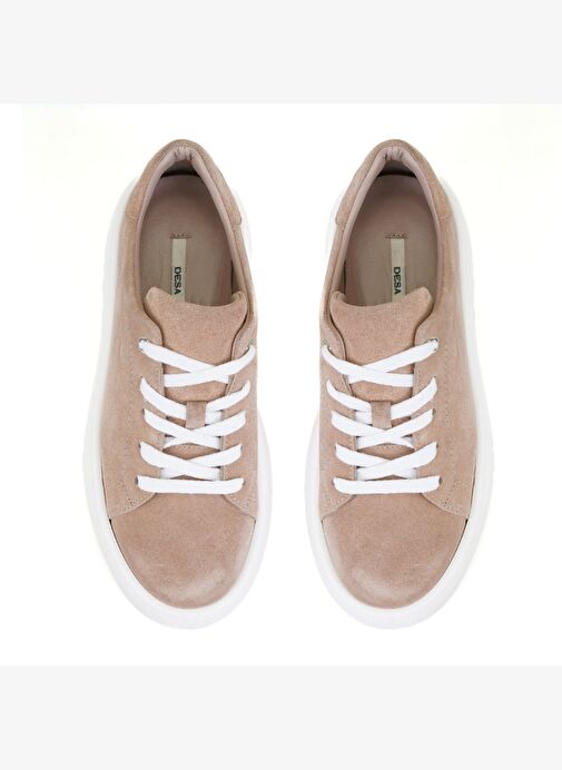 Kadın Bej Deri Günlük Ayakkabı - Görsel 5