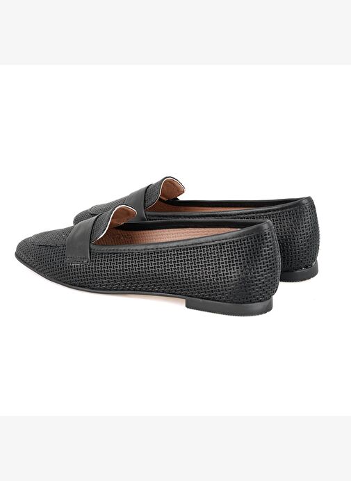 Kadın Siyah Deri Loafer - Görsel 5