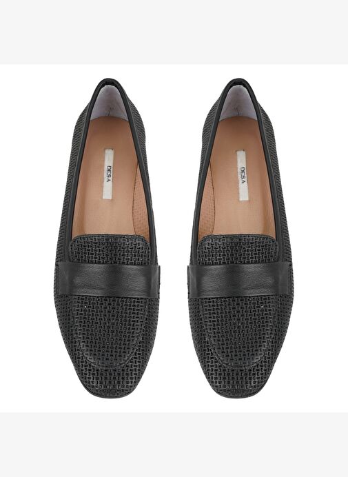 Kadın Siyah Deri Loafer - Görsel 6
