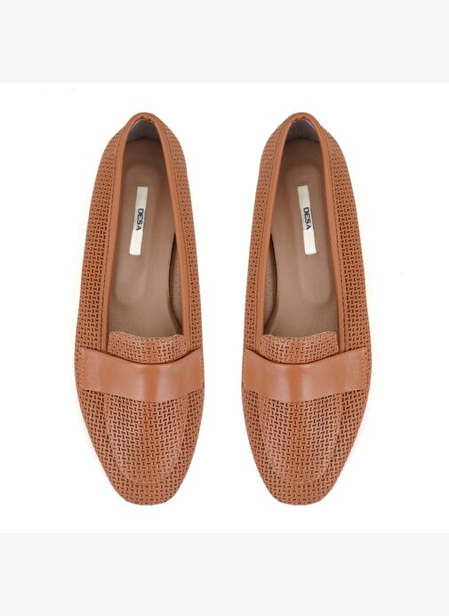 Kadın Taba Deri Loafer - Görsel 6