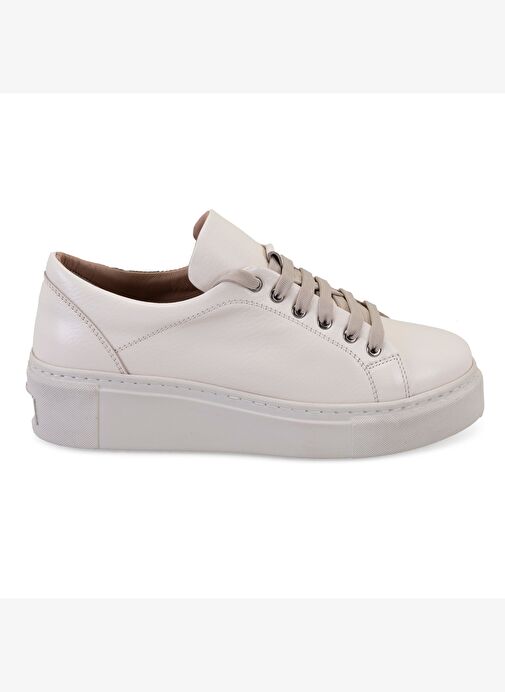 Kadın Bej Deri Spor Ayakkabı - Görsel 2