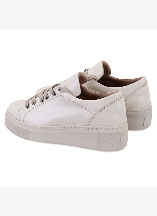 Kadın Bej Deri Spor Ayakkabı - Görsel 5