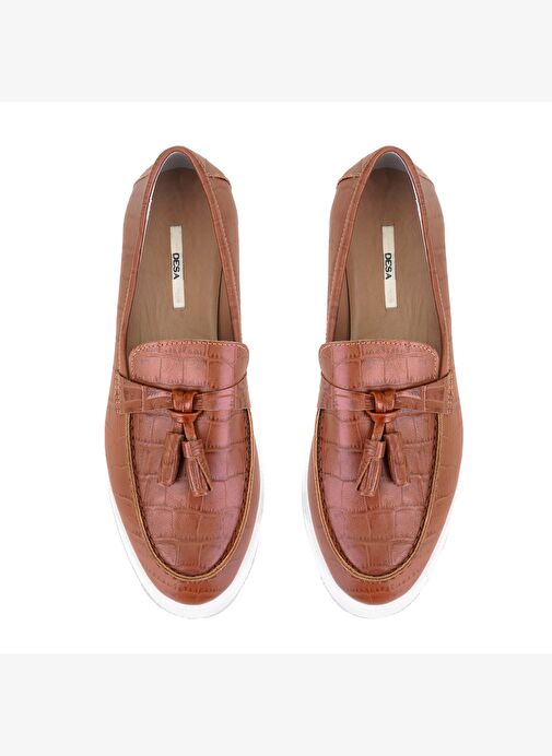 Desa Desa Kahverengi Kadın Kahve Kroko Baskılı Deri Loafer | Boyner Kahverengi - 5. görsel