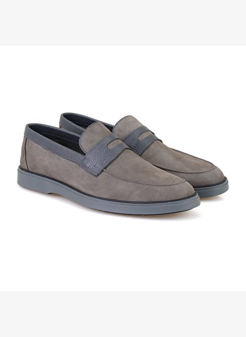 Barnes Gri Erkek Nubuk Deri Günlük Ayakkabı - Görsel 3