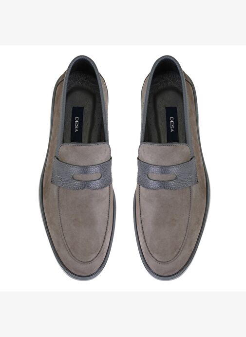 Barnes Gri Erkek Nubuk Deri Günlük Ayakkabı - Görsel 6