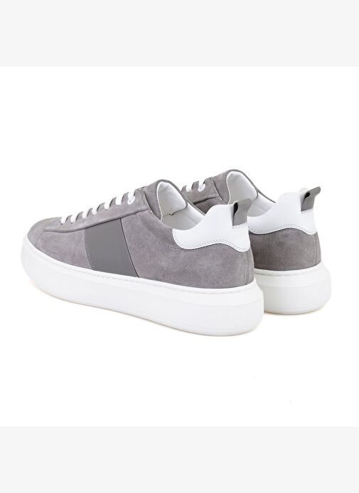 Stew Gri Erkek Deri Spor Ayakkabı - Görsel 5