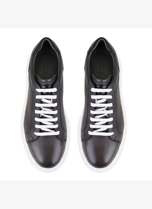 Lindon Gri Erkek Deri Spor Ayakkabı - Görsel 5