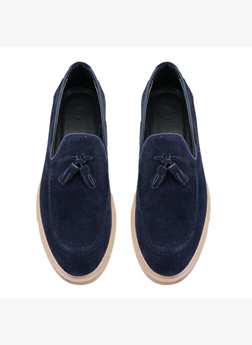 Wayne Lacivert Erkek Süet Deri Loafer - Görsel 5