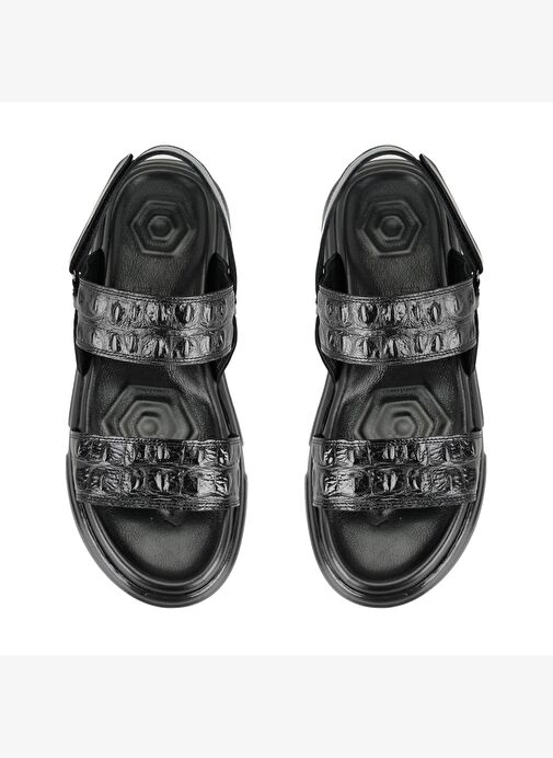 Ellery Siyah Erkek Deri Sandalet - Görsel 5