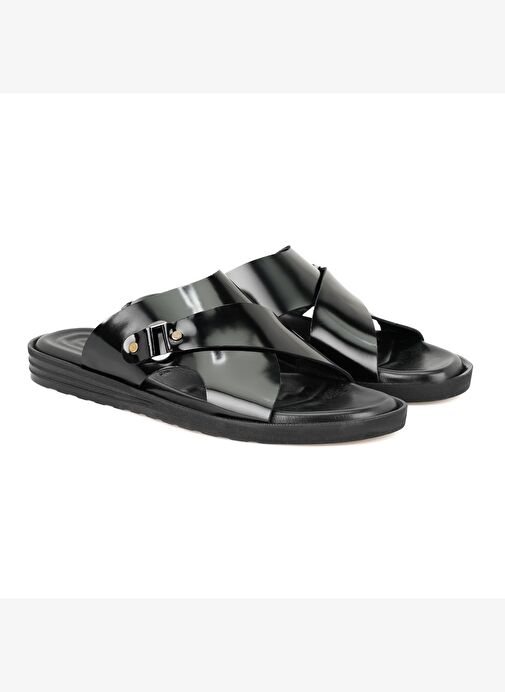 James Siyah Erkek Deri Terlik - Görsel 2