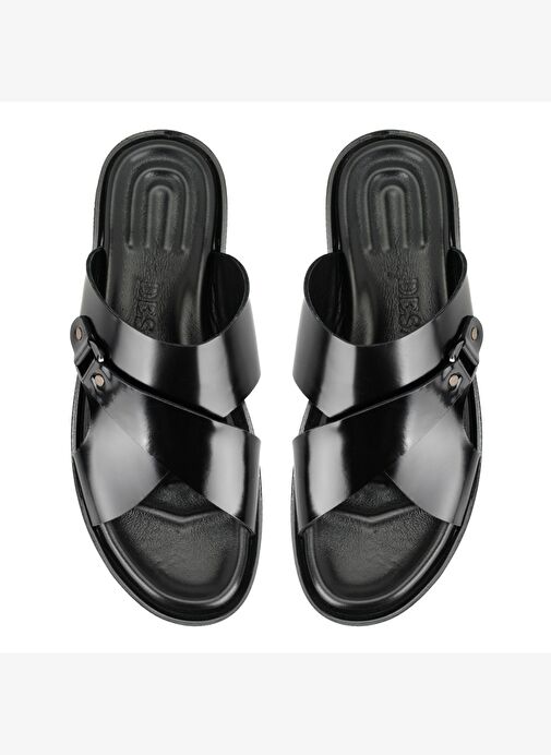 James Siyah Erkek Deri Terlik - Görsel 5