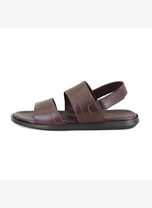 Jack Kahve Erkek Deri Sandalet - Görsel 4