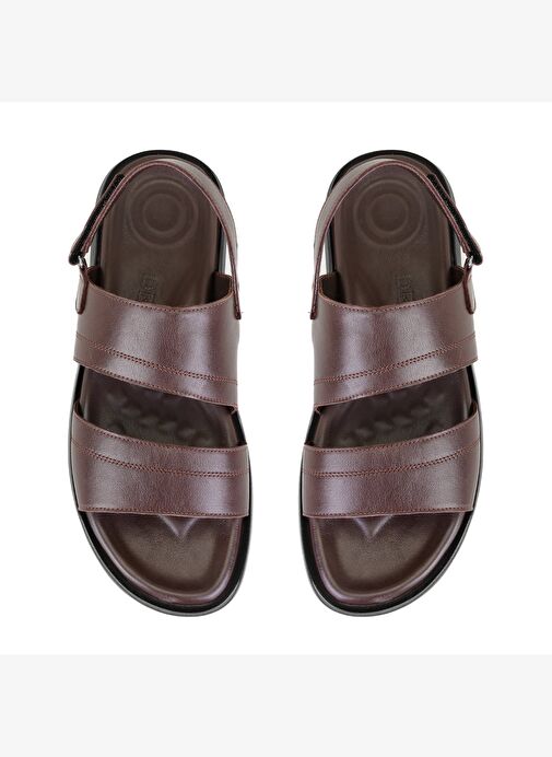 Jack Kahve Erkek Deri Sandalet - Görsel 6