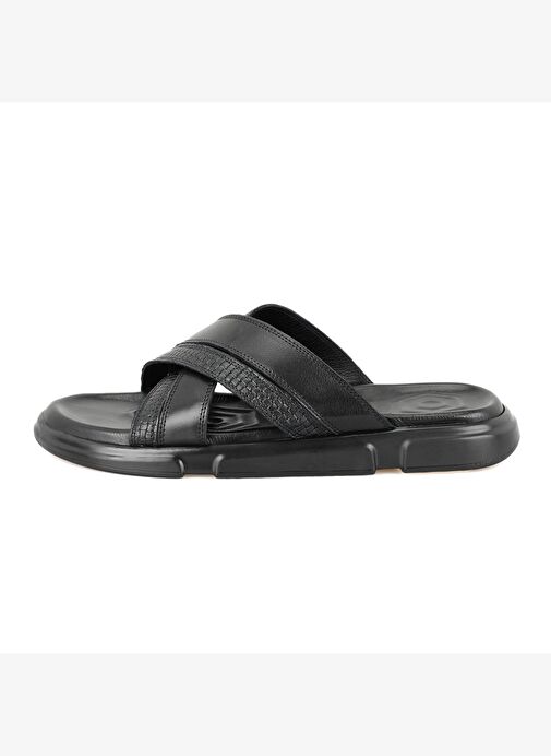 Samuel Siyah Erkek Deri Terlik - Görsel 4