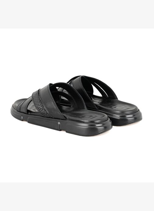 Samuel Siyah Erkek Deri Terlik - Görsel 6