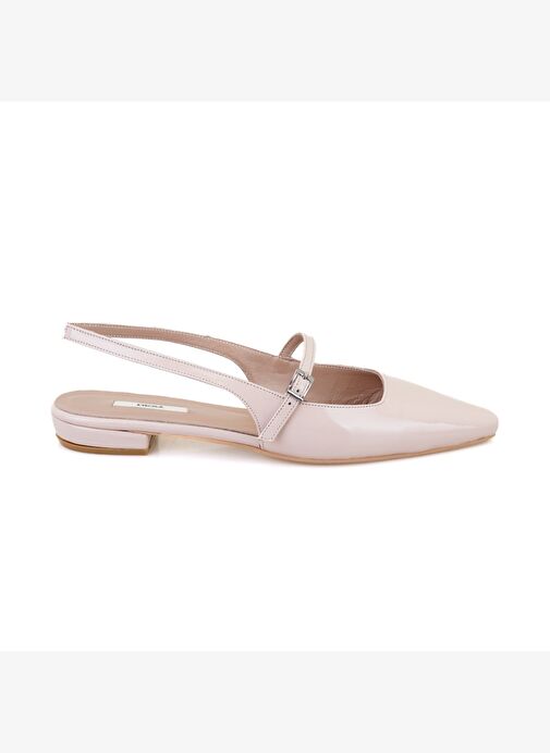 Kadın Pudra Ayarlanabilir Tokalı Deri Babet - Görsel 3