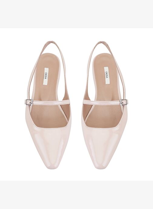 Kadın Pudra Ayarlanabilir Tokalı Deri Babet - Görsel 6