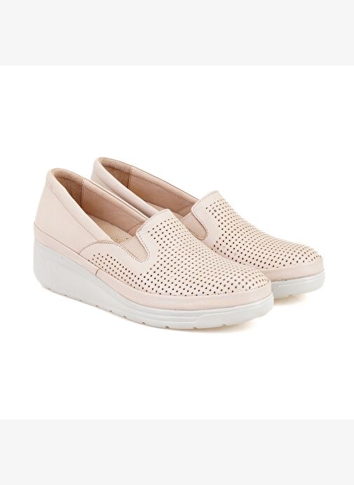 Kadın Bej Dolgu Topuklu Deri DesaComfort Günlük Ayakkabı - Görsel 2