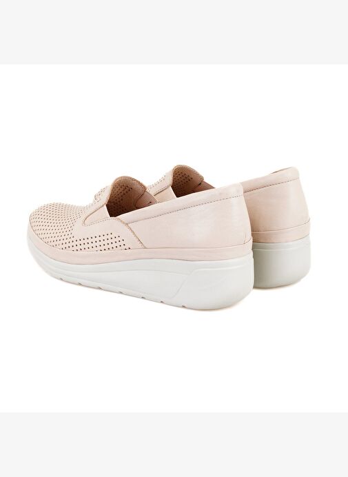 Kadın Bej Dolgu Topuklu Deri DesaComfort Günlük Ayakkabı - Görsel 5