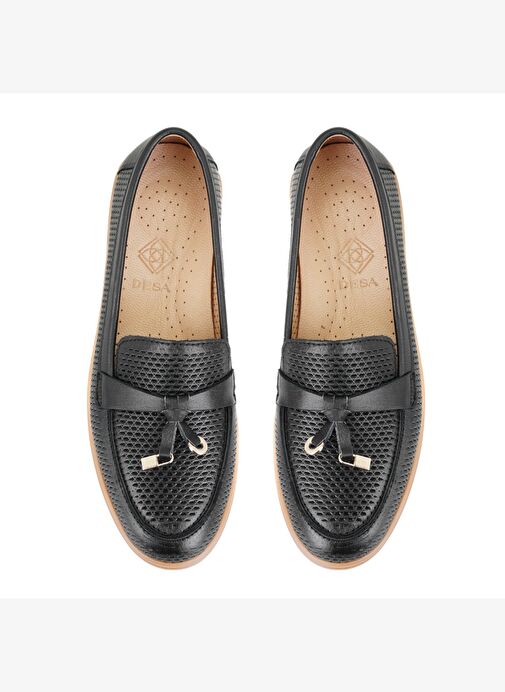 Kadın Siyah Deri Loafer - Görsel 5