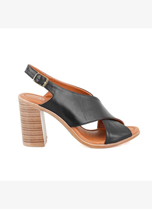 Desa Desa Kadın Siyah Topuklu Deri Sandalet Sandalet & Terlik | Boyner Siyah - 3. görsel