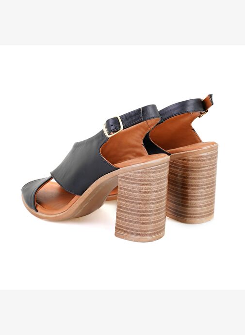 Desa Desa Kadın Siyah Topuklu Deri Sandalet Sandalet & Terlik | Boyner Siyah - 6. görsel