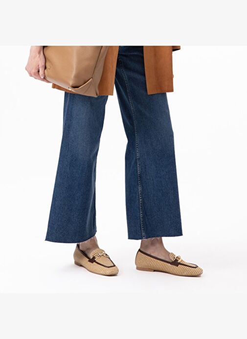 Kadın Kahve Hasır Loafer - Görsel 2