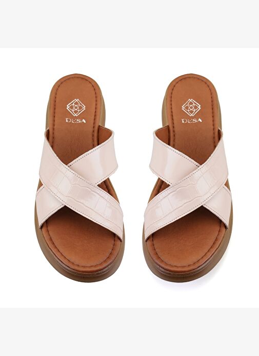 Desa Desa Pembe Kadın Pudra Dolgu Topuklu Deri Terlik Boyner'de! Pembe - 4. görsel