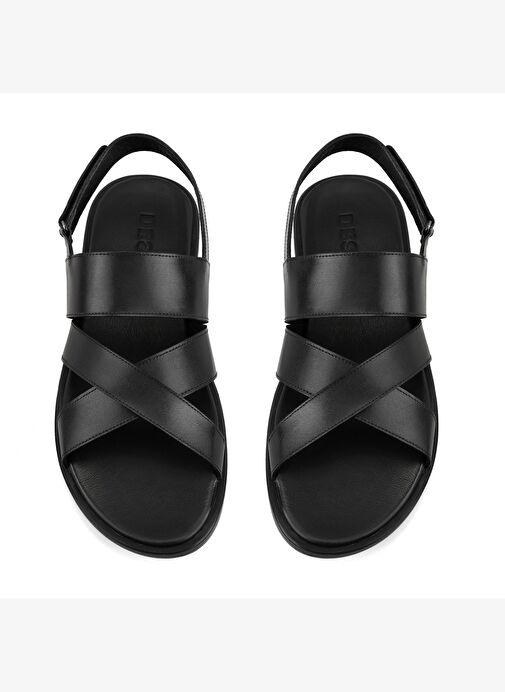 Tiger Siyah Erkek Deri Sandalet - Görsel 6