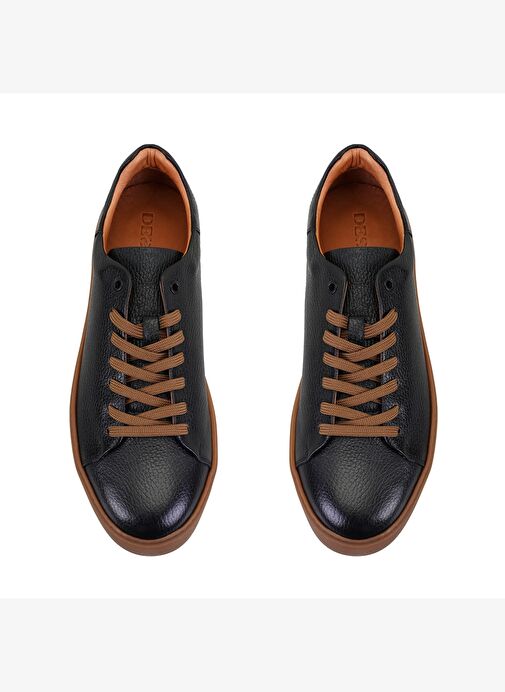 Larry Siyah Erkek Deri Günlük Ayakkabı - Görsel 5