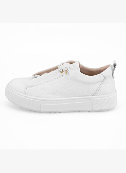 Kadın Beyaz Deri Spor Ayakkabı - Görsel 4