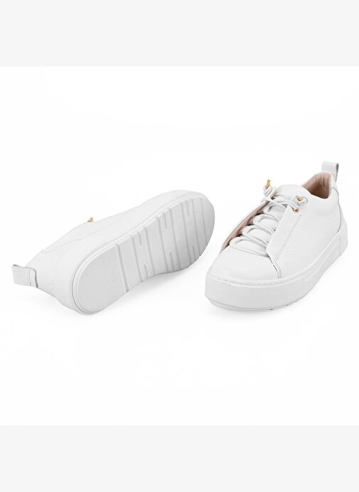 Kadın Beyaz Deri Spor Ayakkabı - Görsel 7