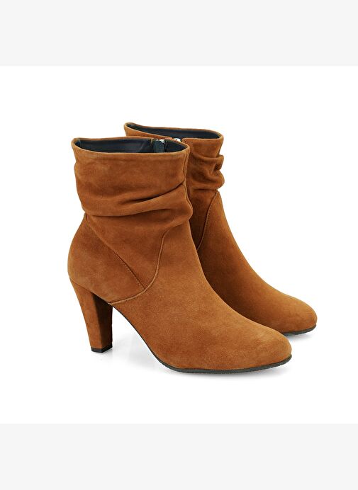 Belen Taba Kadın DesaComfort Fermuarlı Topuklu Deri Bot - Görsel 2