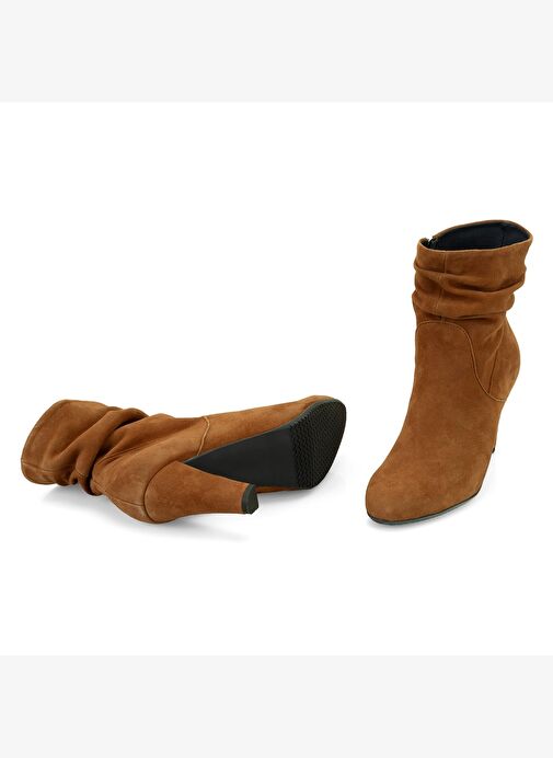Belen Taba Kadın DesaComfort Fermuarlı Topuklu Deri Bot - Görsel 5
