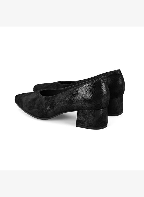 Kadın Siyah DesaComfort Topuklu Süet Deri Klasik Ayakkabı - Görsel 5