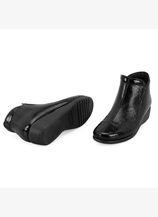 Jailyn Siyah Kadın DesaComfort Fermuarlı Deri Bot - Görsel 7