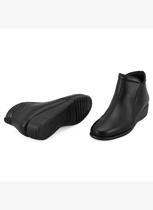 Jalyn Siyah Kadın DesaComfort Fermuarlı Deri Bot - Görsel 6