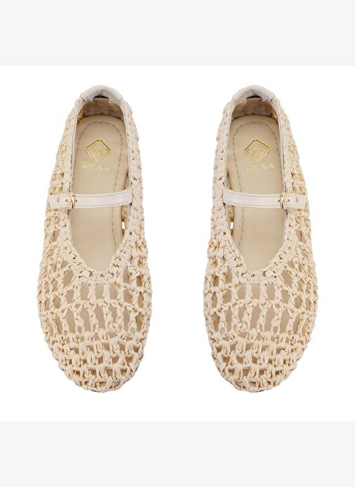 Kadın Ten Ayarlanabilir Tokalı Hasır Babet - Görsel 6