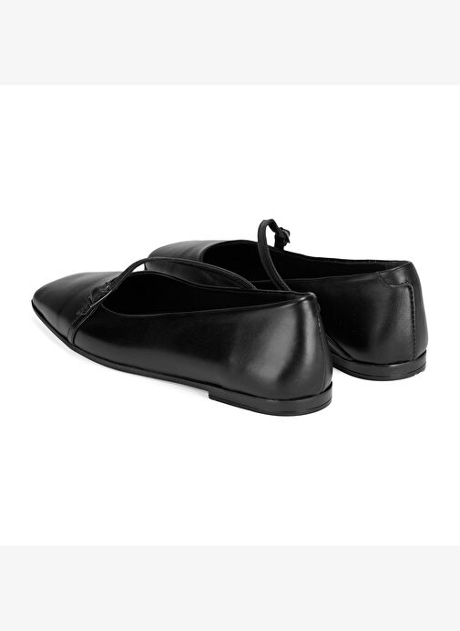 Kadın Siyah Ayarlanabilir Tokalı Deri Babet - Görsel 6