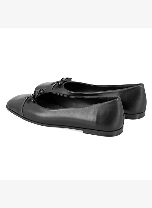 Kadın Siyah Deri Babet - Görsel 6