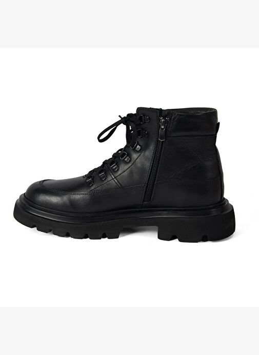 Teora Siyah Erkek Deri Fermuarlı Bot - Görsel 4